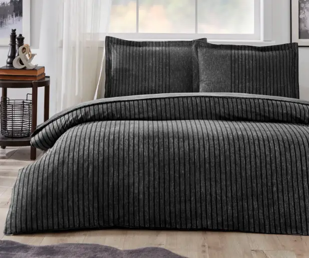 Комплект постільної білизни FITTED KING ANTRASIT NOIR, євро на резинці OZDILEK